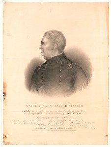 Major General Zachary Taylor - by A. Hoffy, under the immediate superintendence & directions of the undersigned officers, from an original sketch taken from life at Camargo by Captain Eaton, LCCN2004669620. Free illustration for personal and commercial use.