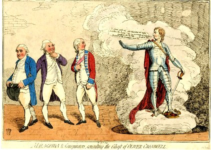 Malagrida & conspirators, consulting the ghost of Oliver Cromwell. (BM 1851,0901.84)