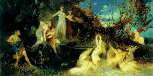 Makart hans die jagd der diana