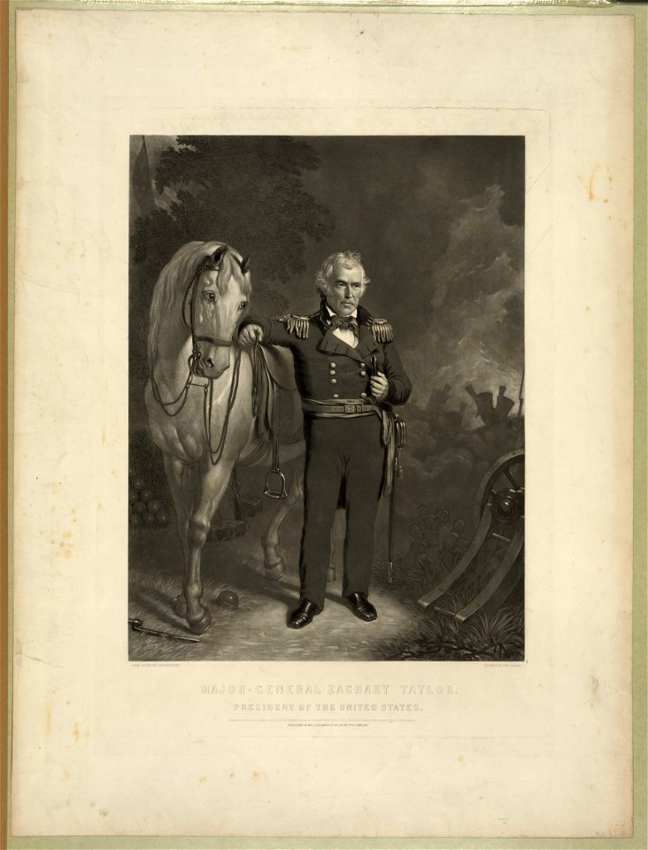 Major-General Zachary Taylor-President of the United States - from an original daguerreotype ; engraved by John Sartain. LCCN96522056