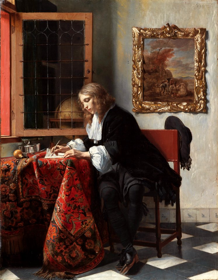Man Writing a Letter by Gabriël Metsu