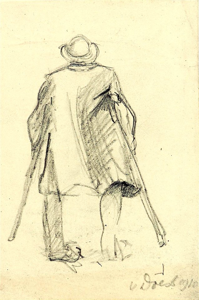 Man on Crutches, Seen from the Back by Theo van Doesburg Centraal Museum AB4405