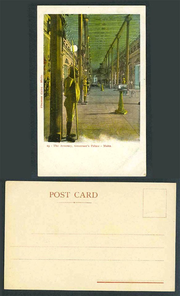 Malta-Old-UB-Postcard-Valletta-23-The-Armoury-Governors-Palace (Vincenzo Galea)