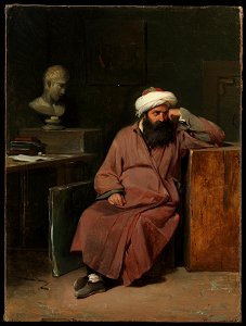 Man in Oriental Costume in the Artist’s Studio Auguste-Xavier Leprince. Free illustration for personal and commercial use.