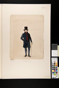 Man i dräkt. Akvarell av P.Södermark 1850 - Nordiska museet - NMA.0070062 (2)