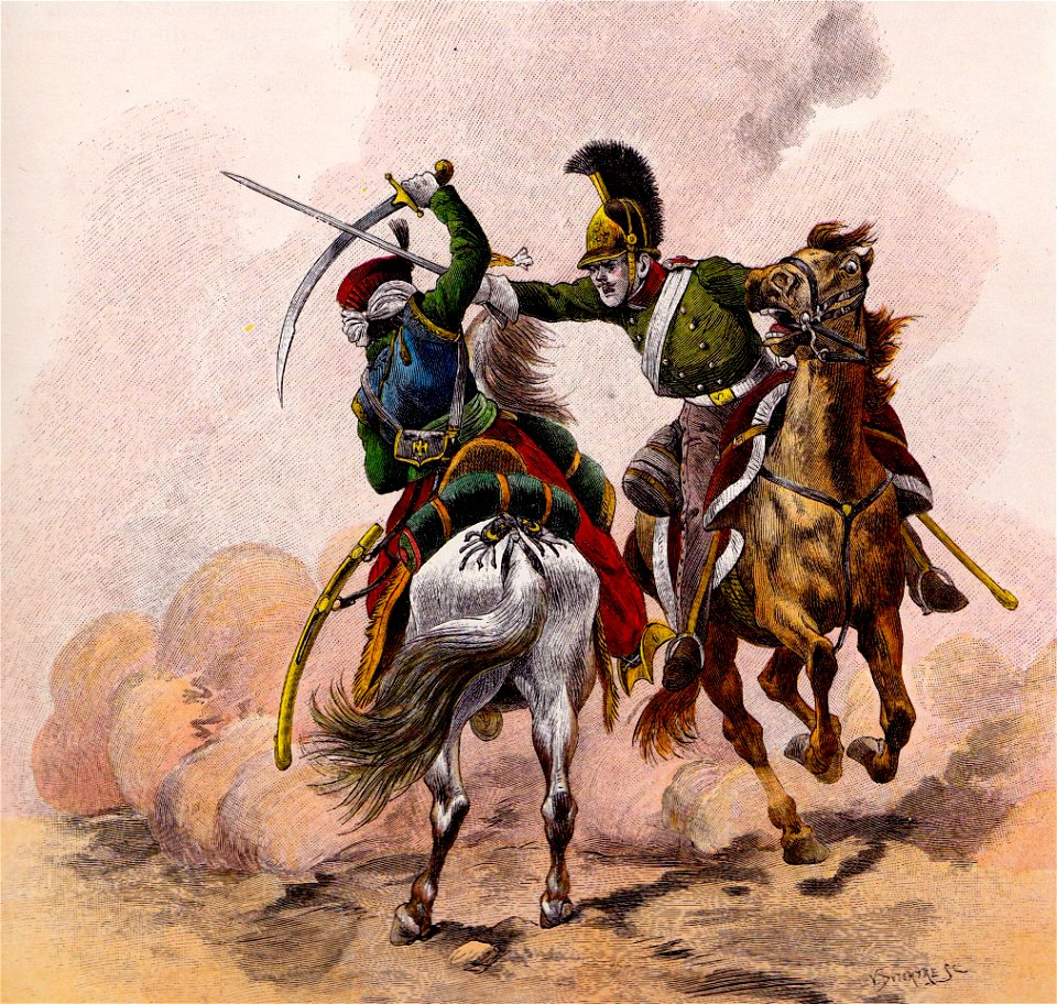 Mamelouk de la Garde et dragon russe au combat