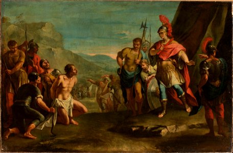 Malarz francuski XVII w. - Killer of Darius before Alexander (King Porus and Alexander the Great) - M.Ob.109 MNW - National Museum in Warsaw