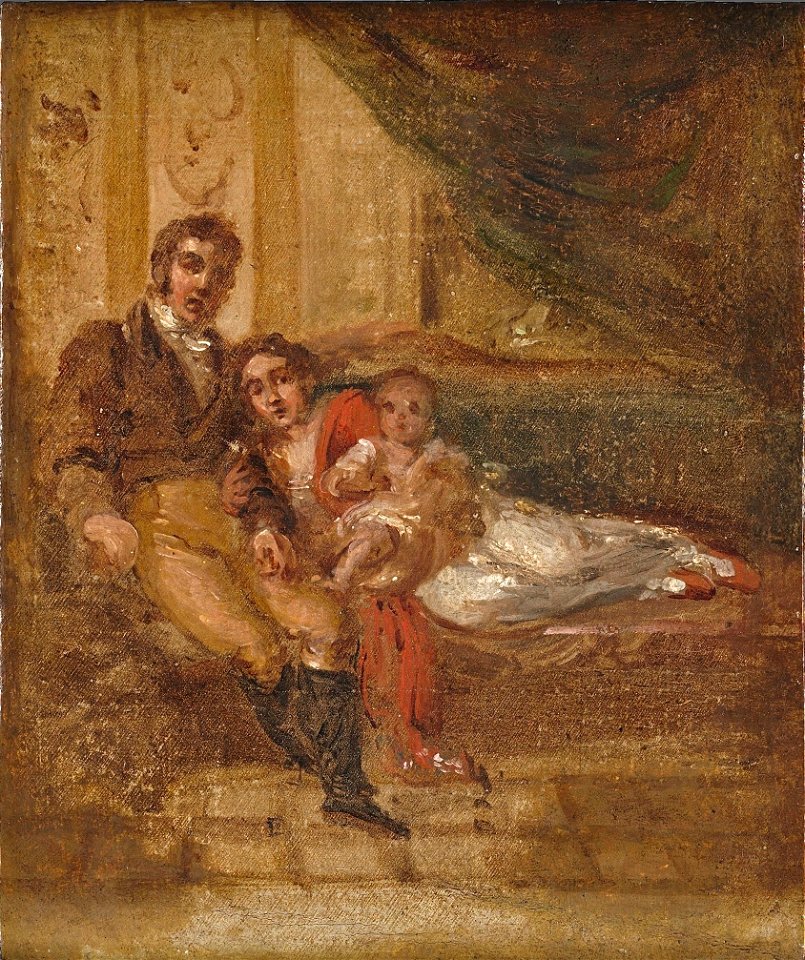 Man and wife with a child by Tropinin