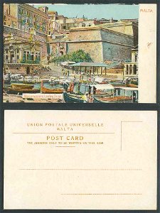 Malta-Old-Colour-UB-Postcard-Marsamuscetto-Landing-Stage