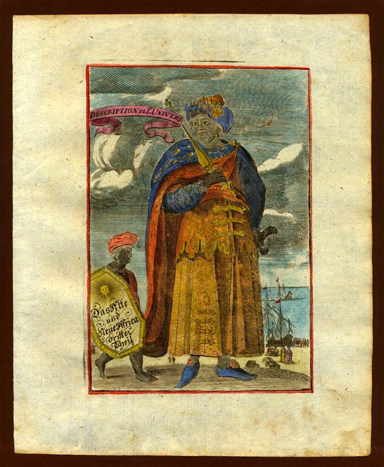 Mallet, in the frontispiece to the Africa volume, 1719