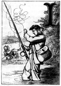 Man fishing - Tom Brown's School Days (1869). Free illustration for personal and commercial use.