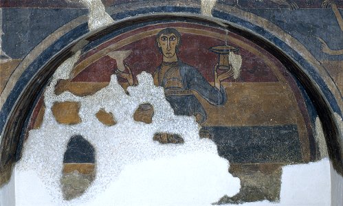 Man with two cups from Santa Maria de Taüll - Google Art Project