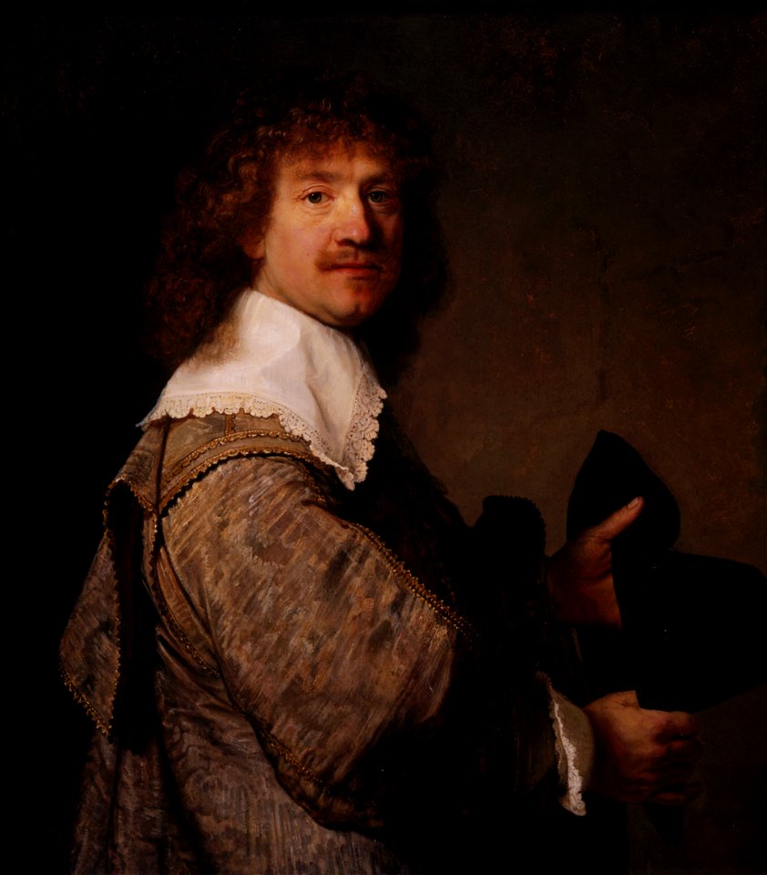 Man Holding a Black Hat, Rembrandt, 1639-1640, Armand Hammer Museum of Art
