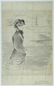 Manet - Annabel Lee Standing by the Sea, circa 1881
