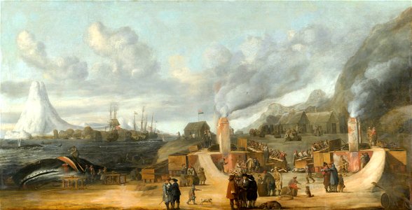 Traankokerijen bij het dorp Smerenburg Rijksmuseum SK-A-2355