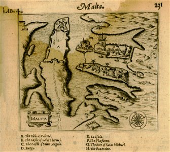 Malta - Sandys George - 1615. Free illustration for personal and commercial use.