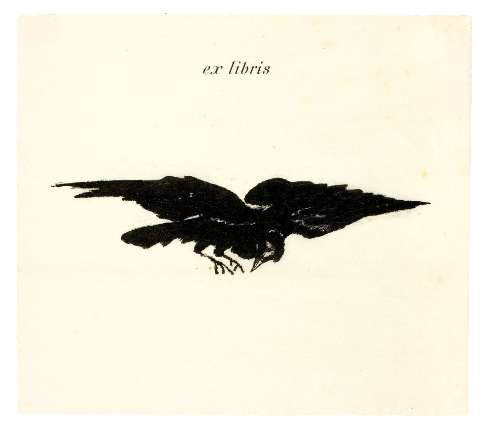 Manet - Flying Raven ex libris, from The Raven (Le Corbeau), 1945.52.2