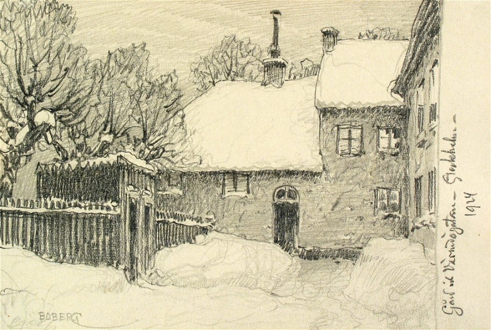 Malmgårdsvägen 55D, E, Bobergs skiss 1924