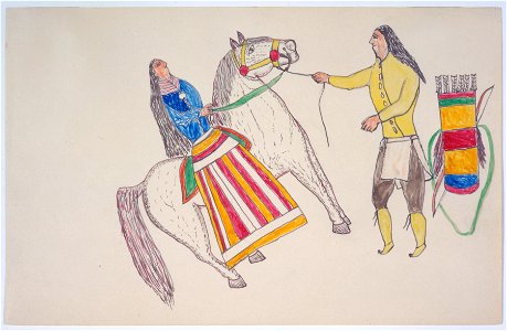 Man Greets Woman on Horse (Gokliz sketch)