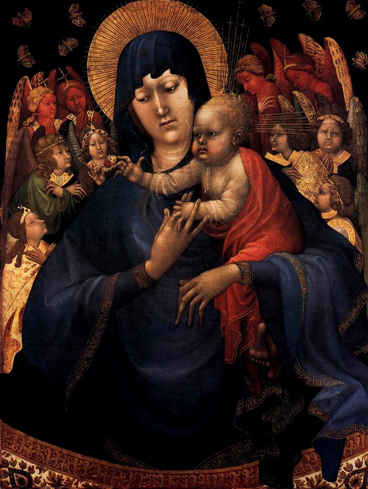 Jean malouel, Virgin and Child with Angels, 1410 circa (Madonna delle farfalle, butterflies madonna)