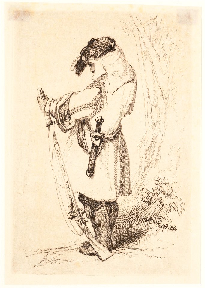 Man met geweer en dolk, objectnr A 16571