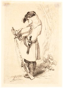 Man met geweer en dolk, objectnr A 16571