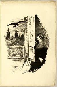 Manet - At the window (Open here I flung the shutter…), from The Raven (Le Corbeau), 2014.265.4
