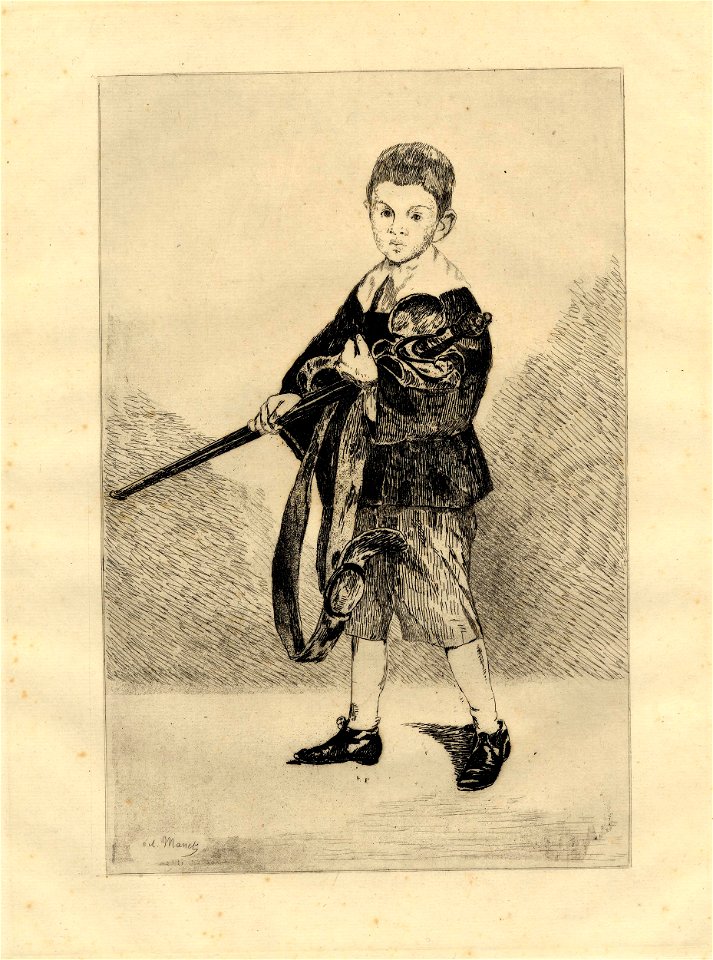 Manet - L'Enfant a l'épée tourné à gauche; troisième planche, 1949,0411.2565