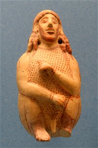 Man-shaped aryballos Nationalmuseet