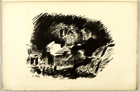 Manet - Under the Lamp (“Once upon a midnight dreary…”), from The Raven (Le Corbeau), 2014.265.3