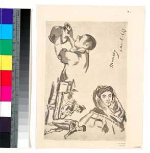 Manet - Sheet of drawings from L'autographe du Salon, 483452