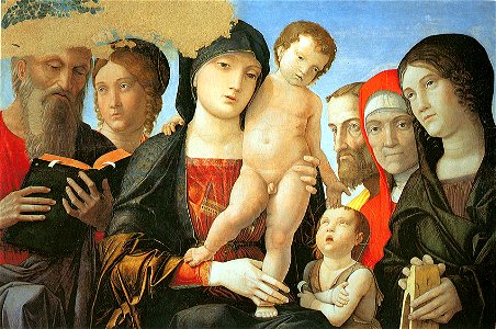 Mantegna, madonna e santi, galleria sabauda. Free illustration for personal and commercial use.
