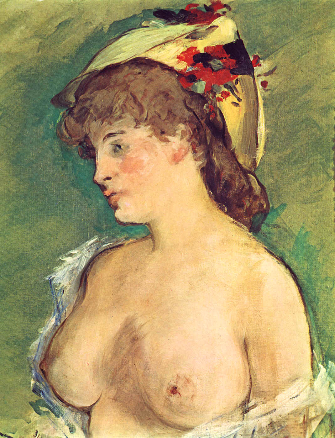 Manet, Edouard - Blonde Woman with Bare Breasts - Traditional visual art  under Public domain license