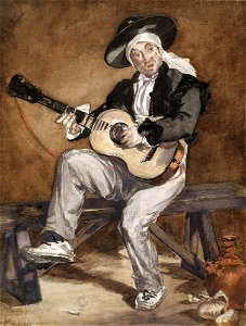 Édouard Manet - Le chanteur espagnol. Free illustration for personal and commercial use.