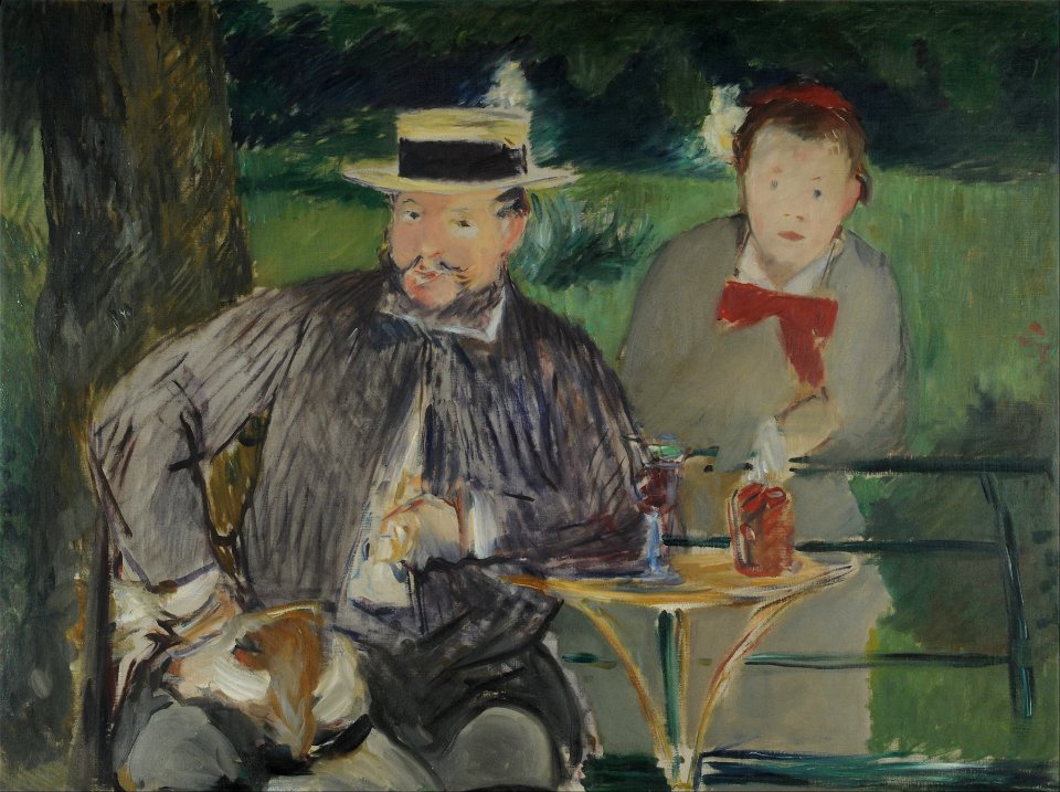 Manet, Édouard - Portrait d'Ernest Hoschedé et sa fille Marthe - Google Art Project