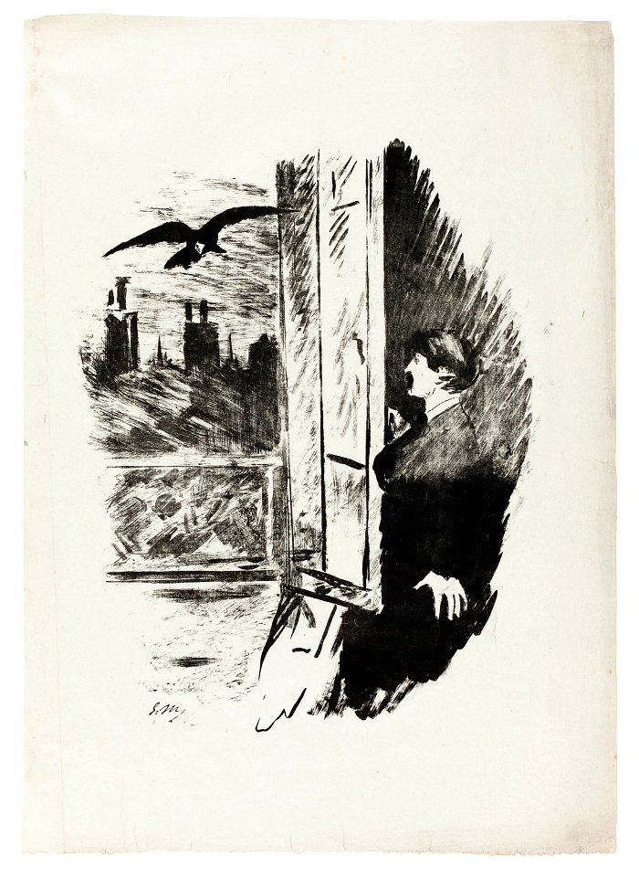 Manet - At the window (Open here I flung the shutter…), from The Raven (Le Corbeau), 1945.52.5