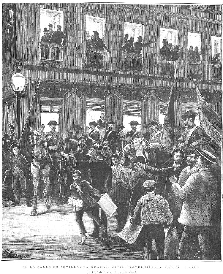 Manifestación patriótica en la calle de Sevilla, 4 de septiembre de 1885, de Comba