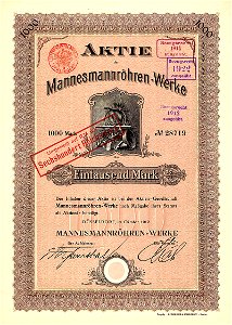 Mannesmannröhren-Werke 1000 Mk 1910