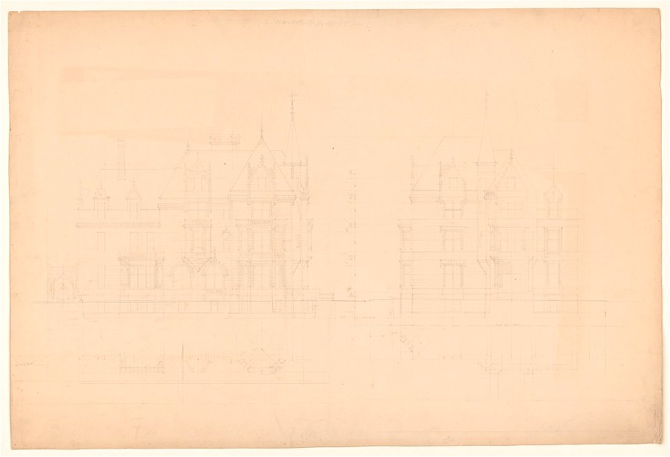 Mansion for William K. and Alva Vanderbilt, 660 Fifth Avenue, New York City). (Front and side elevations LCCN2017648597