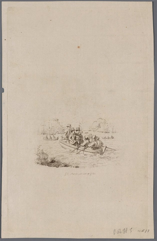 Mannen in roeiboot, reis naar Archipel, objectnr A 16654