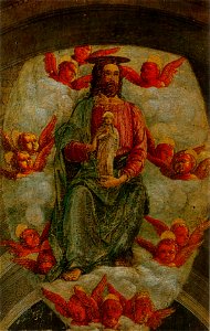 Mantegna, cristo con l'animula della vergine, ferrara