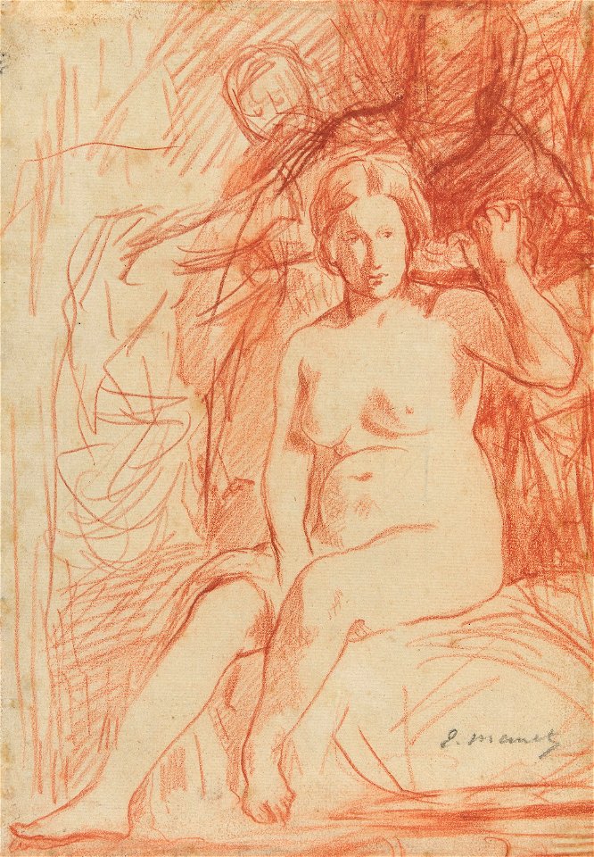 Manet - Study of a Seated Nude (La Toilette), 1858-60