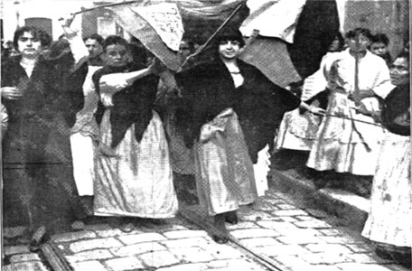 Manifestación de las faeneras. Málaga 1918