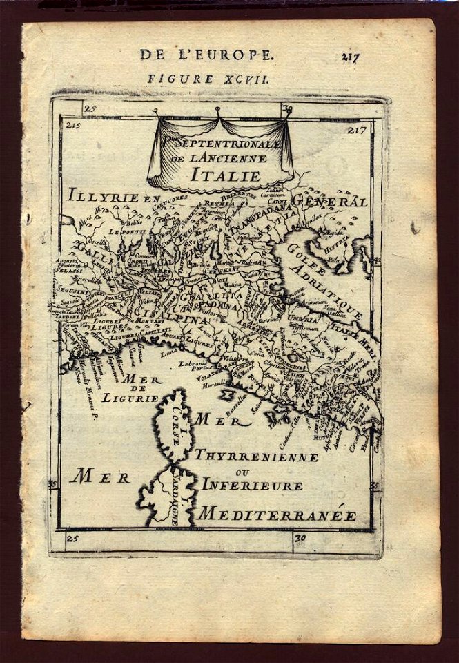 Map of ancient northern Italy, 1683