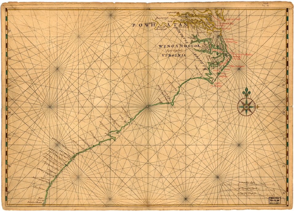 Map of Atlantic Coast of North America from the Chesapeake Bay to Florida. LOC 2003623403