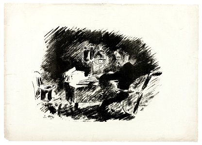 Manet - Under the Lamp (Once upon a midnight dreary…), from The Raven (Le Corbeau), 1945.52.3