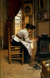 Manuel Cusí - Beside the Fire - Google Art Project