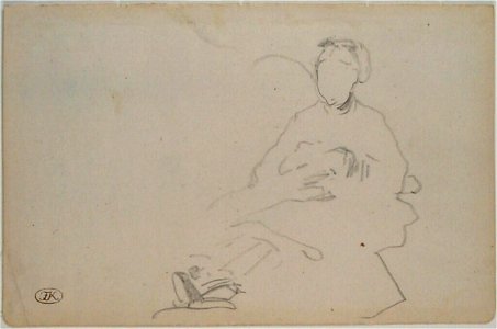 Manet - Sketch of a seated woman (leaf from a sketch-book), circa 1864-1868