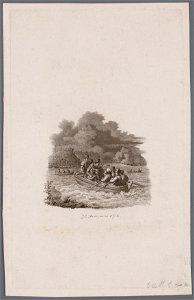 Mannen in roeiboot, reis naar Archipel, objectnr A 16653