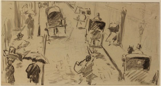 Manet - The Rue Mosnier in Rain, 1878